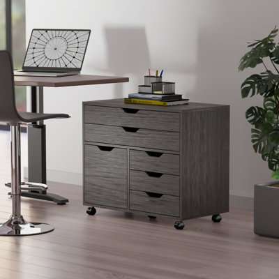 Comacho 3-section Multi-storage Mobile Cabinet, Charcoal