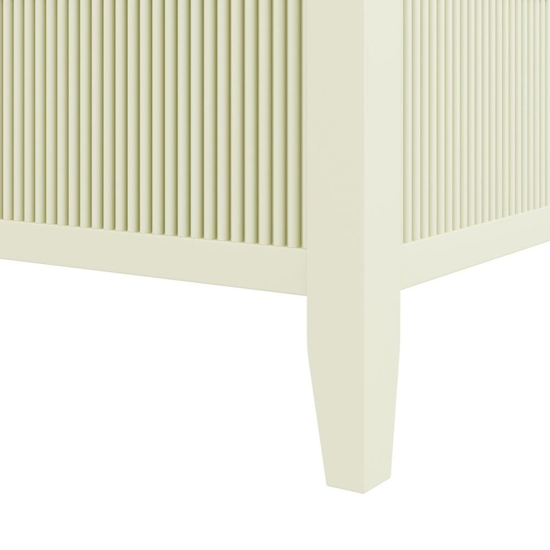 Lit à baldaquin avec poteau carré et tête de lit en bois, Beige