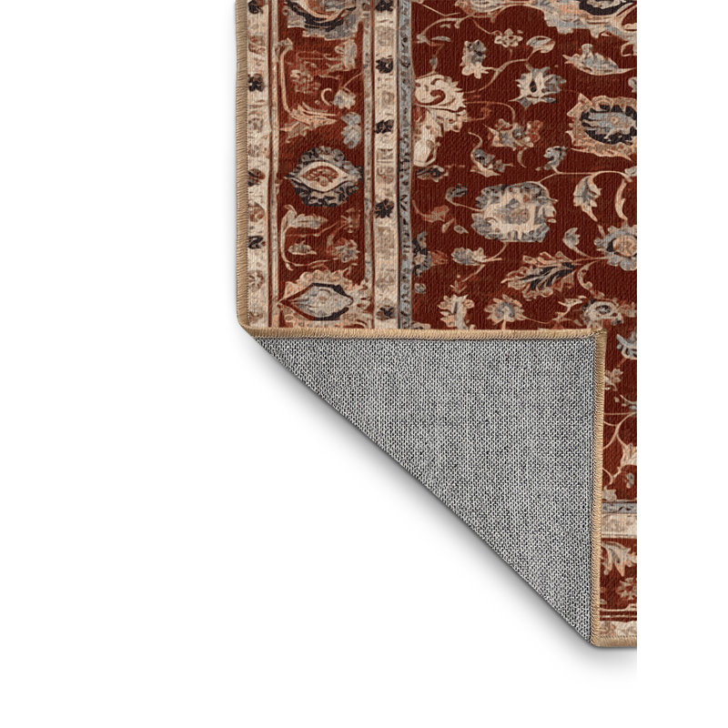 Tapis brun lavable à la machine, Rond 3 pi