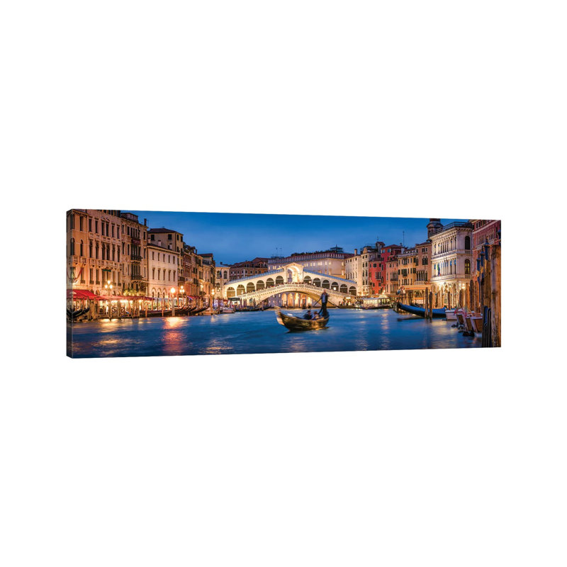 Rialto Bridge Panorama by Jan Becke - Wrapped Canvas Gallery-Wrapped Canvas Giclée, 182.88 cm H x 60.96 cm W