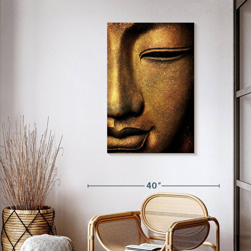 " Golden Buddha Face " by NirvanaDesigns, 39" H x 26" W x 1.25" D