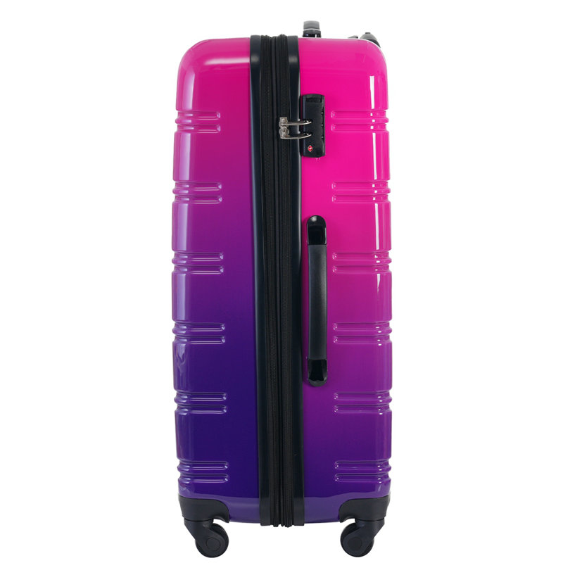 Valise extensible 3 pièces à roulettes Hardshell avec roulettes pivotantes et verrou TSA léger, Mauve