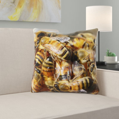 Honey Bees Throw Pillow
