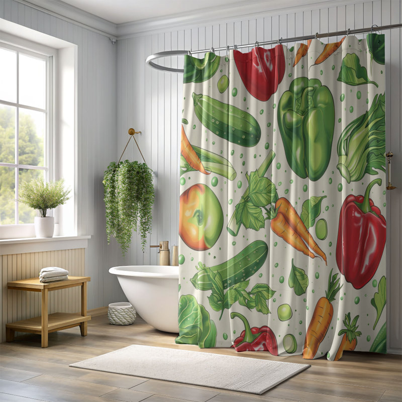 Rideau de douche Spring Kale - Premium, H 74 po x l 71 po