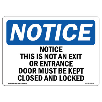Osha Remarquez qu'il ne s'agit pas d'une enseigne de porte d'entrée ou de sortie