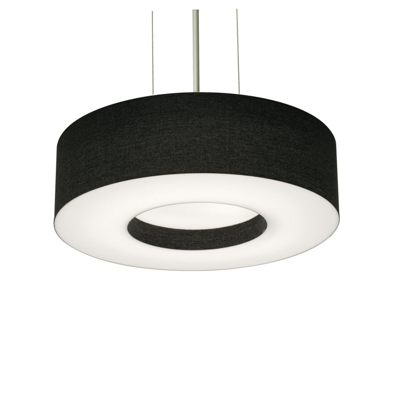 Luminaire suspendu 1 lumière, Noir, H 3,75 po x l 12,25 po x P 12,25 po