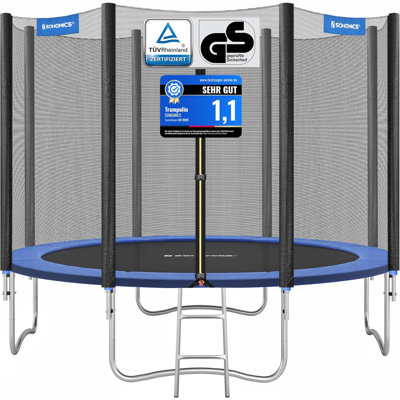 LEDREM 183cm Round Backyard Trampoline with Safety Enclosure