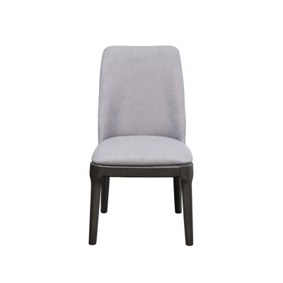 Chaise d'appoint en lin gris clair et chêne gris, ensemble de 2