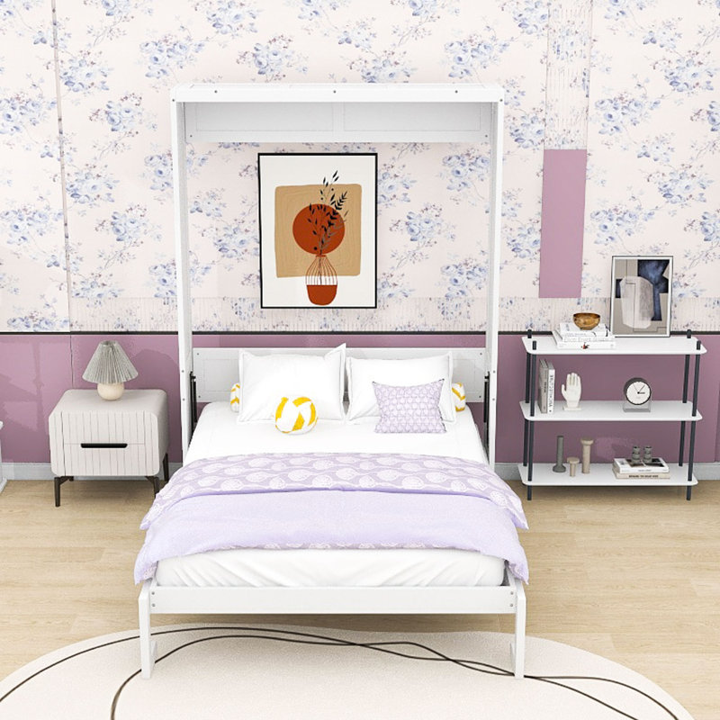 Armoire de lit escamotable Murphy avec conception peu encombrante et lattes, Double
