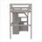Small Bedroom Multi-Functional Platform Bed Gray-Toned Solid Pine Twin Size With Extra Sleeping And Work Space