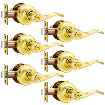Privacy Door Lever with Round Rosette Keyless Lock