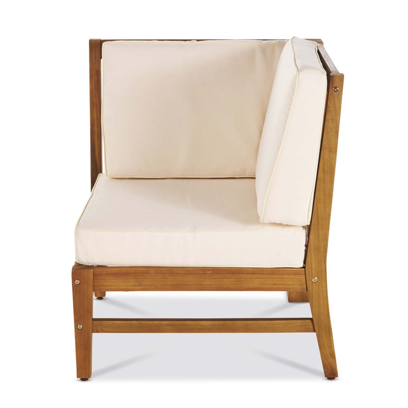 Perla Corner Chair, Wood, Cream