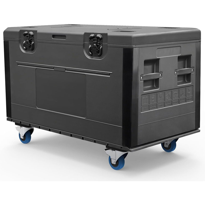 Flight case utilitaire ATA 45" x 22,5" x 24" robuste, à roulettes et séparateurs, empilable, pour matériel audio professionnel, DJ, éclairage de scène, diffusion et tournées.