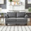 Causeuse 59,5 po en tissu de polyester moderne et classique.