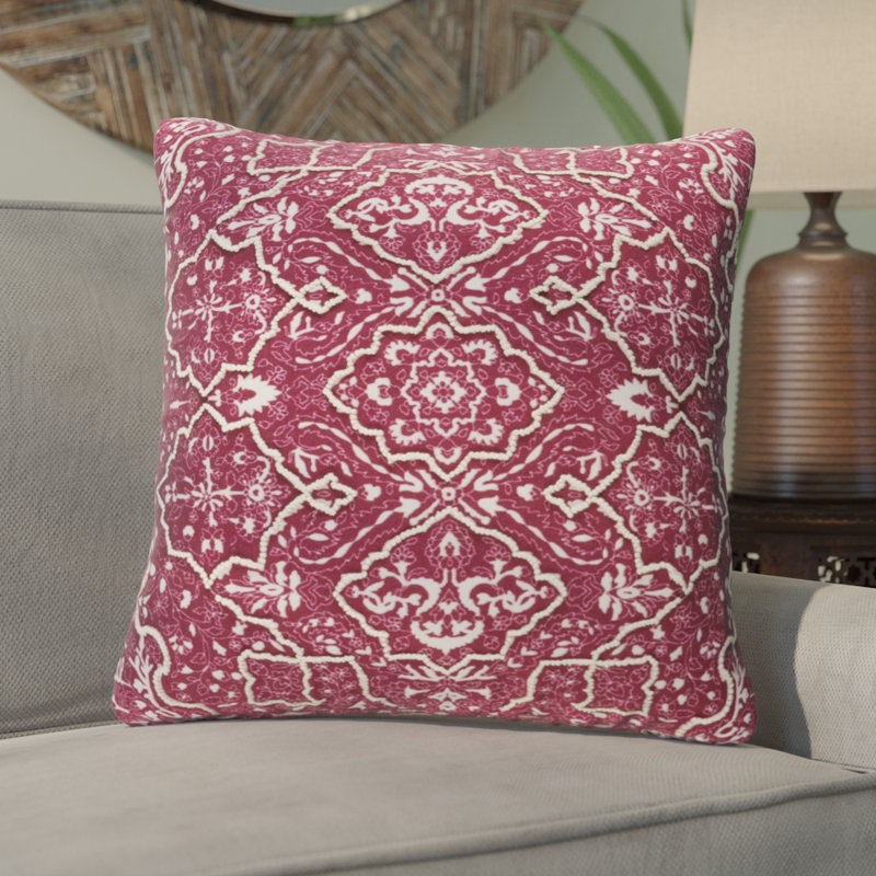 Housse de coussin Caitlyn, H 20 po x l 20 po x P 4 po, Bleu, Polyester / bourre de polyester