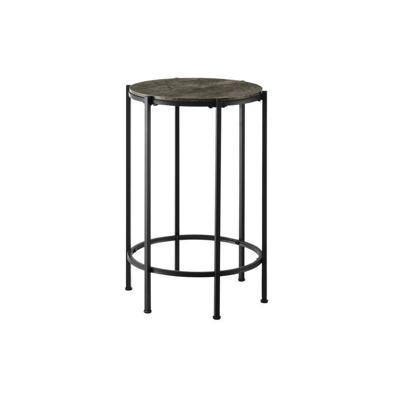 Accent Table, End, Round, Side Table, Small, Lamp, Living Room, Bedroom, Nightstand, Contemporary, Black