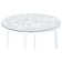 Rabia 31" Bistro Dining Table with Glass Top Flower Pattern Design and Painted Aluminum Base