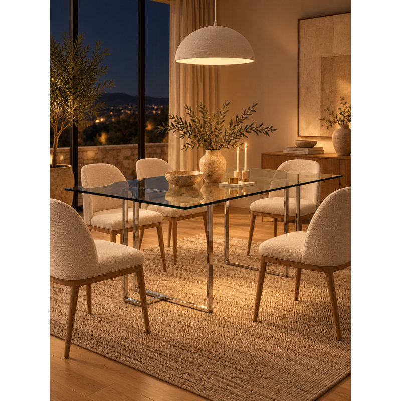 Grande table de salle à manger rectangulaire de 71 po Pangea Home