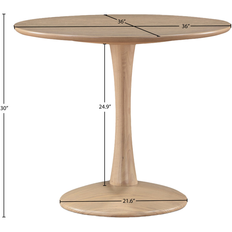 Table de salle à manger Khup, L 36 po x l 36 po, Chêne