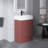 20" Modern Striped Freestanding Bathroom Vanity With Ceramic Sink