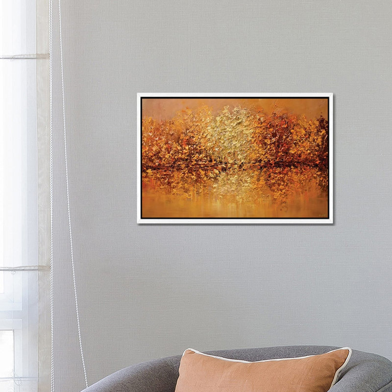 Orange County by Osnat Tzadok - Painting on Canvas, 66.04 cm H x 45.72 cm W, White Framed