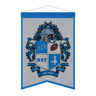 NFL Detroit Lions Crest Banner Wall Decor | 15 x 22 in