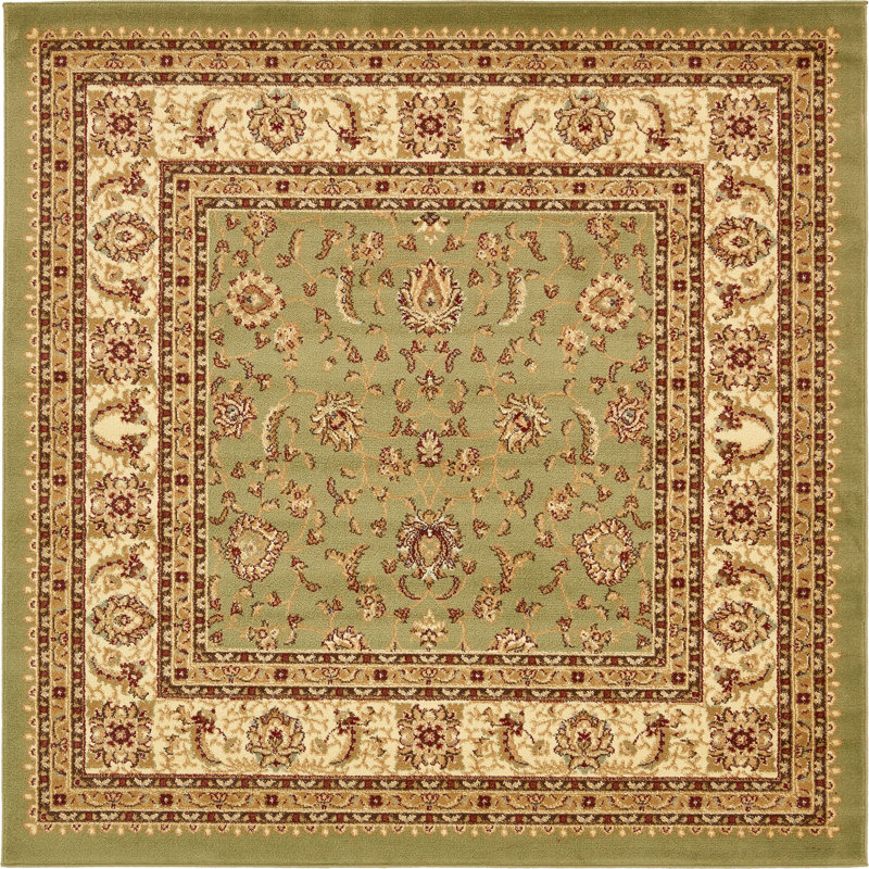 Niles Oriental Area Rug, Square 6'1", Green