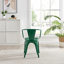 Honora Classic Industrial Metal Dining Chair with Arms - Style Bold Colour Stackable Side Chair-1565309384
