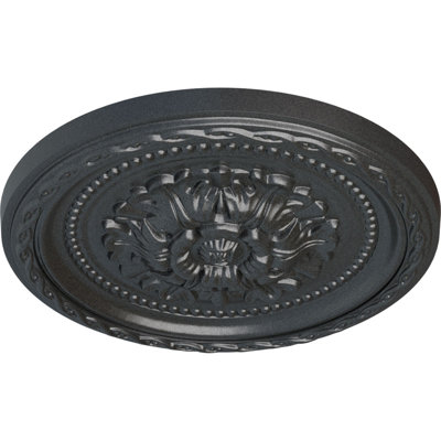 Médaillon de plafond Endurathane Acanthus, DE 11 3/8 po x P 2 po, finition cuivre poli peint à la main