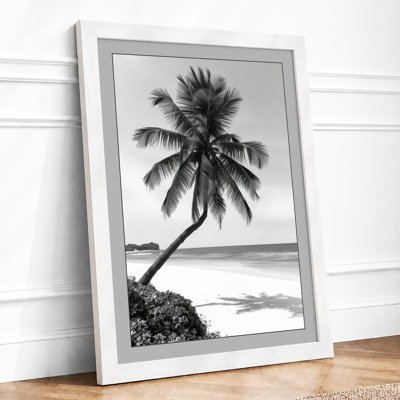 Leaning Palm Coastal - Framed Print