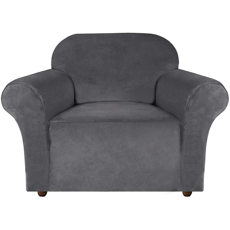 Fauteuil à coussin carré ultra doux et épais, gris, H 41 po x l 42 po