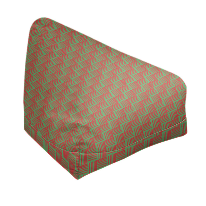 Bean Bag Chair & Lounger, 29" H x 38" W x 42" D, Mint Green/Red