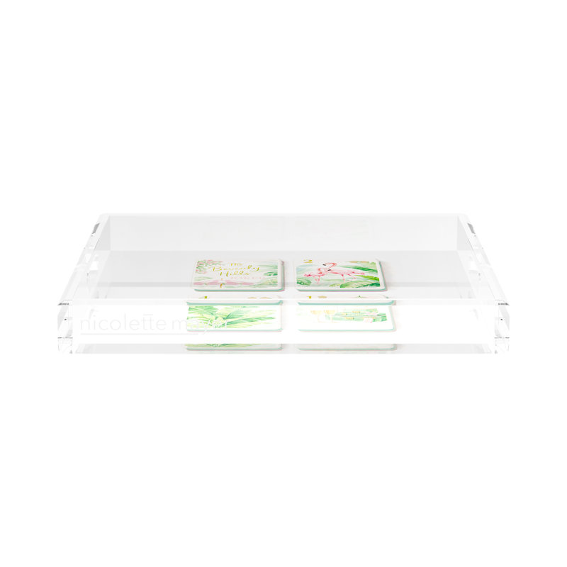 Mahjong Acrylic Decorative Tray, 15"W x 15"D x 2"H