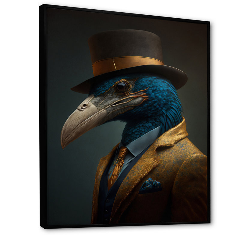 Mafia Eagle - Impression sur toile, Cadre flottant noir, H 44 po x l 34 po x P 1,5 po