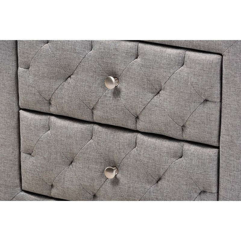 Table de chevet 2 tiroirs Caden Jonesy, Gris