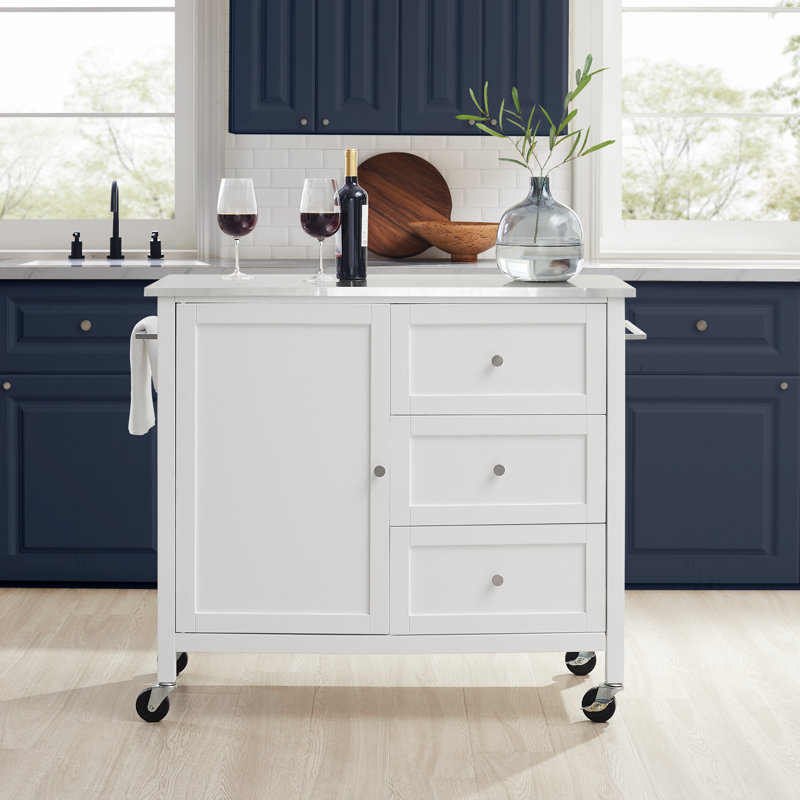 Brunon Kitchen Island, Stainless Steel