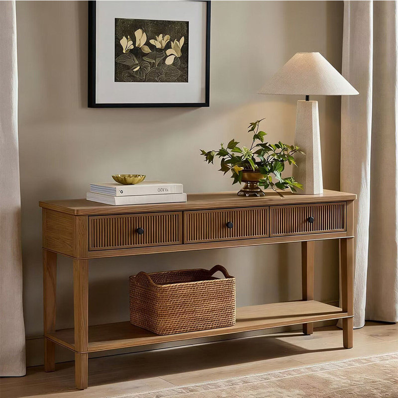 Console de style américain en bois rétro, Brun