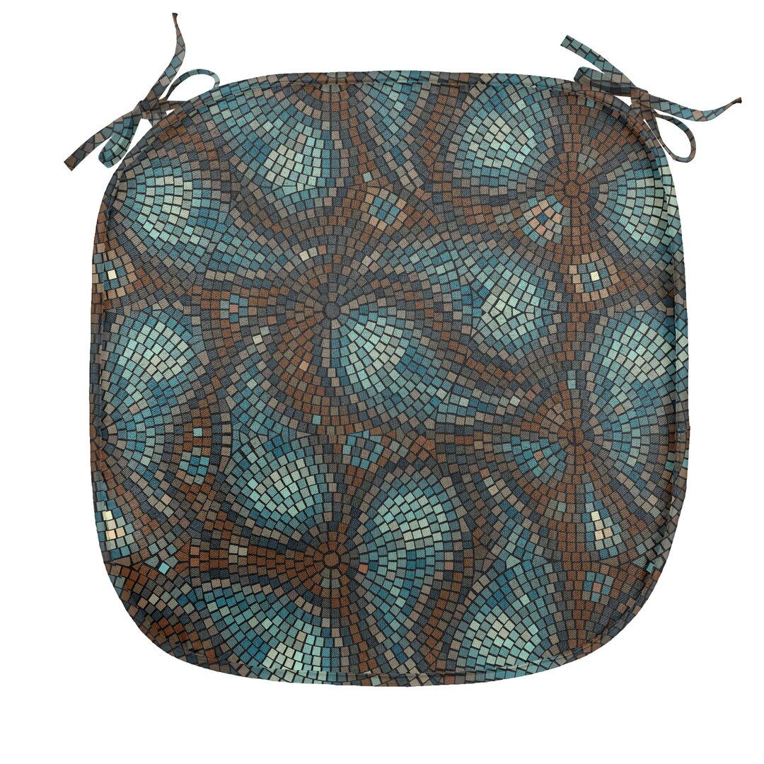 Polster für Esszimmerstühle, Moderne Teardrop Formen, Paisley, Braun Blau und Dunkelblau