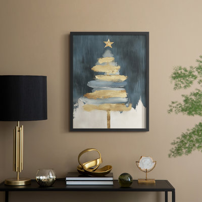 «Christmas Holiday Art CXCIV», reproduction d'art encadrée - bois massif