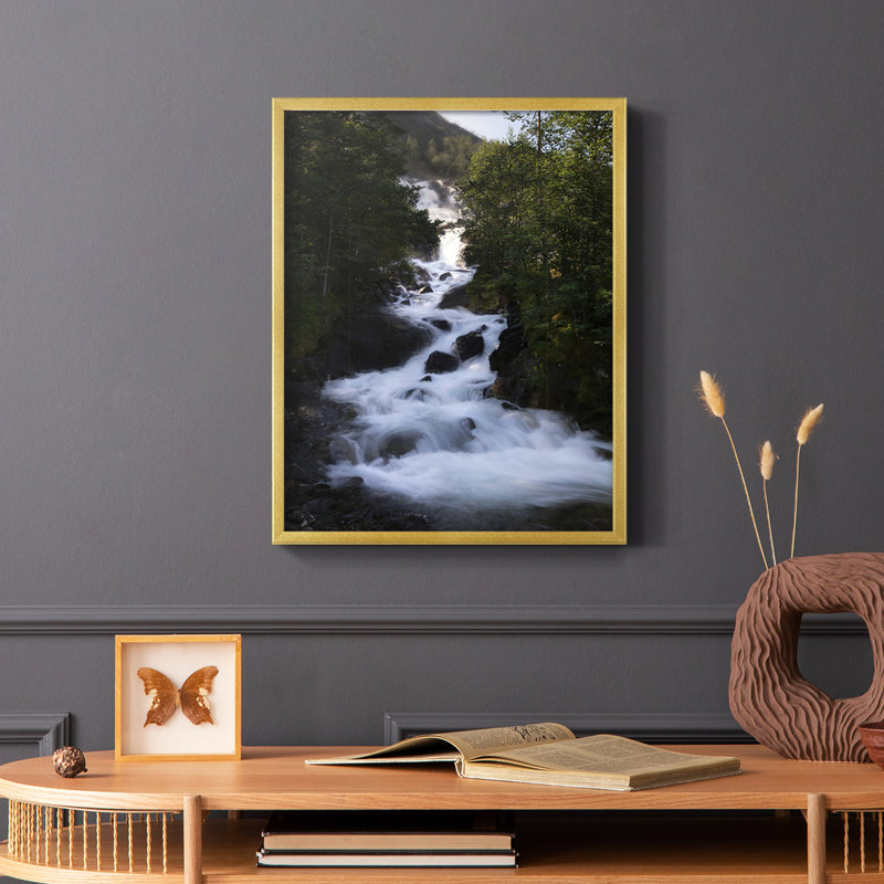 «Feel the Rush», reproduction encadrée - bois massif, H 14 po x l 11 po, Or