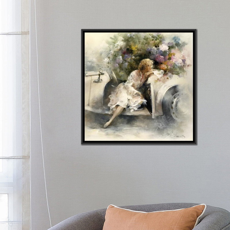 «Day DreamIng», reproduction sur toile, H 18 po x l 18 po x P 1,5 po, Toile avec cadre noir, Pas de tapis