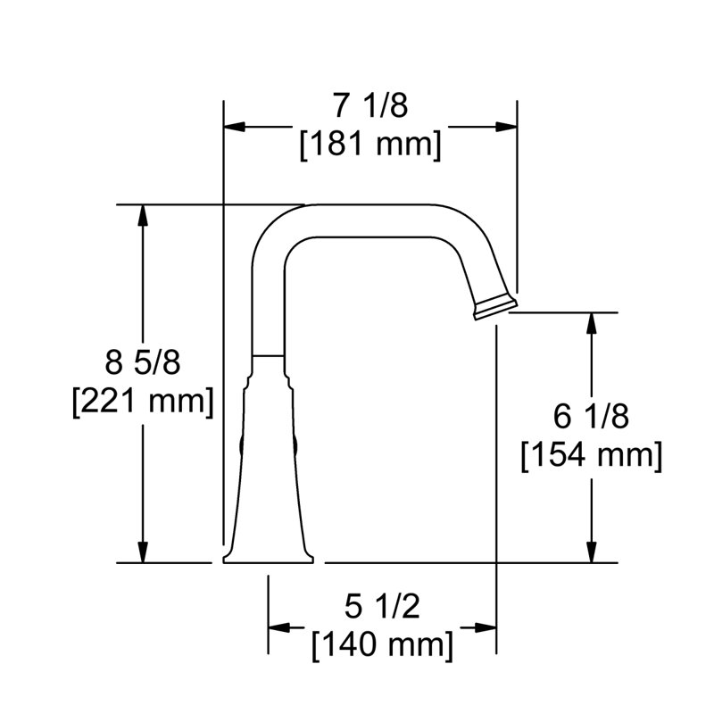Robinet de salle de bain à trou unique avec drain en U Momenti ™, Noir, Croix 1