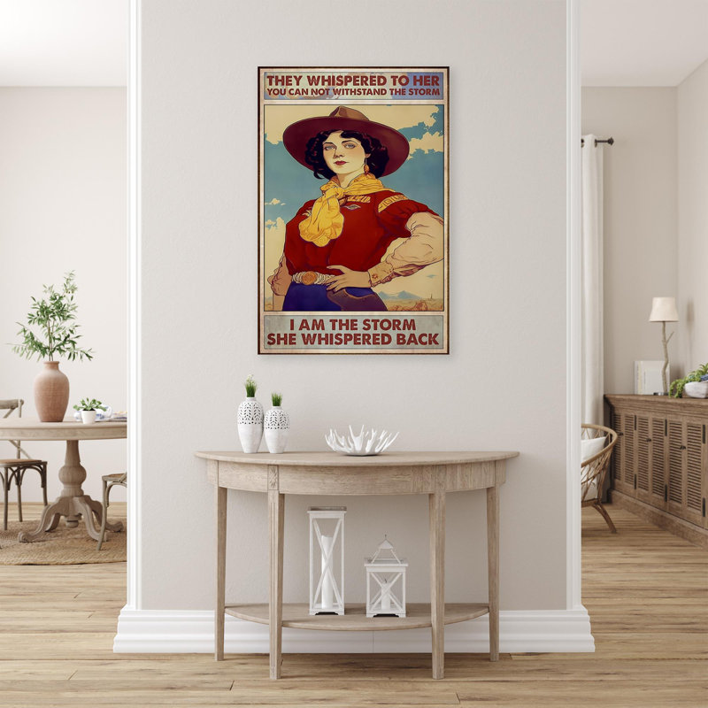 «Cowboy I Am The Storm», reproduction d'art graphique sur toile tendue, H 14 po x l 11 po x P 1,25 po