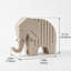 Statue géométrique d'éléphant, figurine moderne en résine d'aspect pierre de style Mid-Century, décor bohème abstrait pour console et bibliothèque