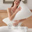Oreiller de couette rafraîchissant pour le soutien du cou et des épaules, mousse à mémoire de forme ergonomique incurvée en forme de croissant à soufflet (certifié CertiPUR-US) avec rembourrage supplémentaire, housse douce et froide, blanc standar-130079633-130079634