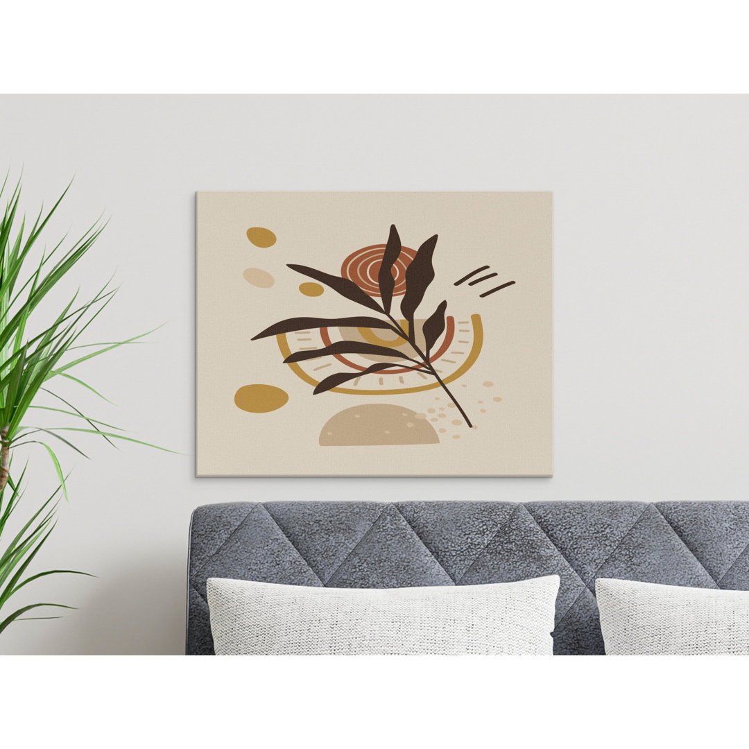 Abstract Leaf Canvas Wall Art, Modern Boho Print, Gallery Wrapped, Ready to Hang, Archival Inks, Home Decor, Minimalist Art, Botanical