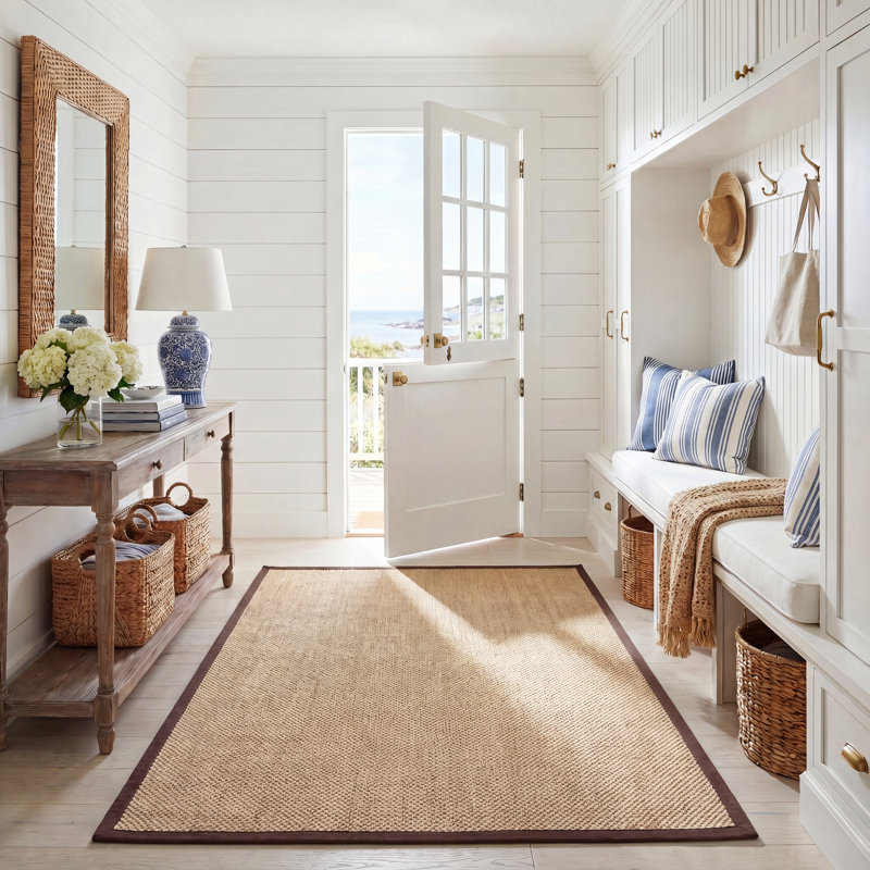 Hillsborough Solid Sisal Fiber Area Rug, Rectangle de 5 pi x 8 pi