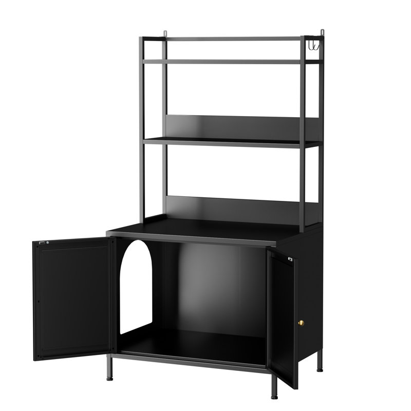 Meuble pour litière pour chat avec rangement H 57,1 po x l 30,3 po x P 21,3 po, noir