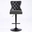 Cuir PU noir avec hauteur réglable et confortable de 2 chaises de bar, dossier pour îlot de cuisine noir-1216902923