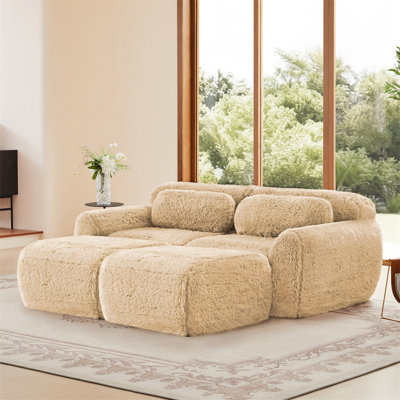 80.3" U-Shaped 2-Seater Sofa with Ottoman